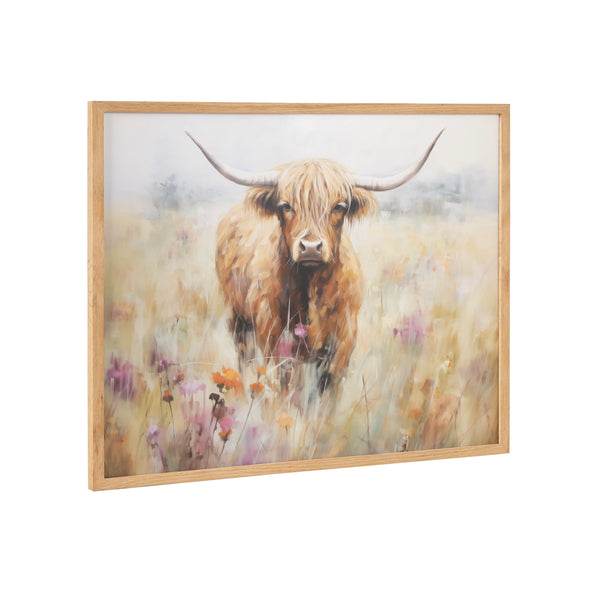 Kate & Laurel Gallery Highland Cow In A Flower Field Landscape Print By The Creative Bunch Studio