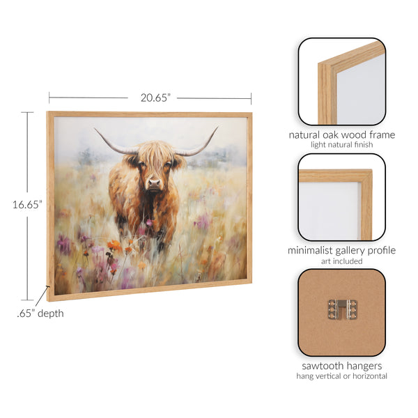 Kate & Laurel Gallery Highland Cow In A Flower Field Landscape Print By The Creative Bunch Studio