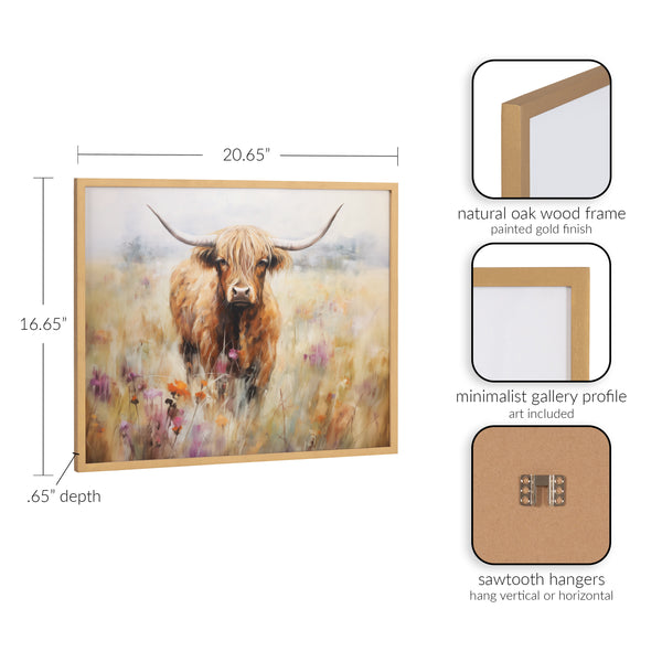 Kate & Laurel Gallery Highland Cow In A Flower Field Landscape Print By The Creative Bunch Studio