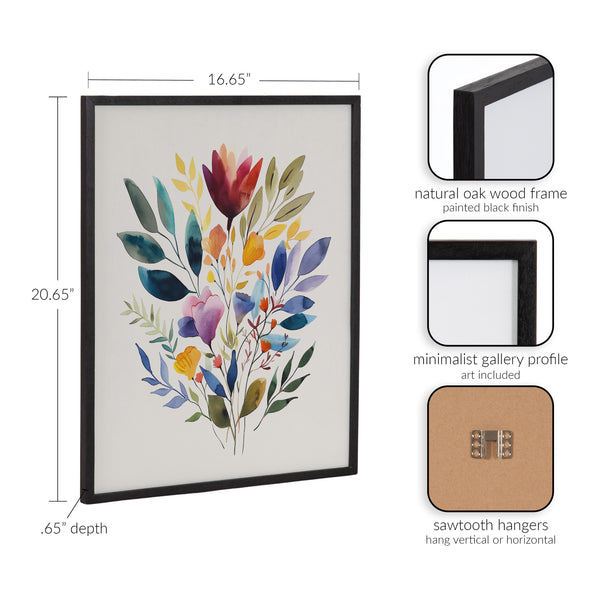 Kate & Laurel Gallery Jewel Tone Botanical Watercolor Bouquet Print By The Creative Bunch Studio