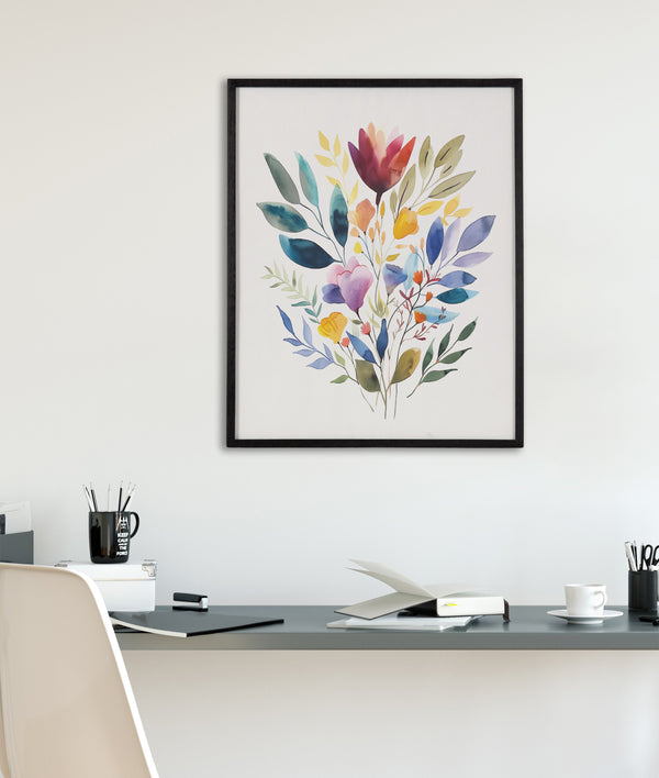 Kate & Laurel Gallery Jewel Tone Botanical Watercolor Bouquet Print By The Creative Bunch Studio
