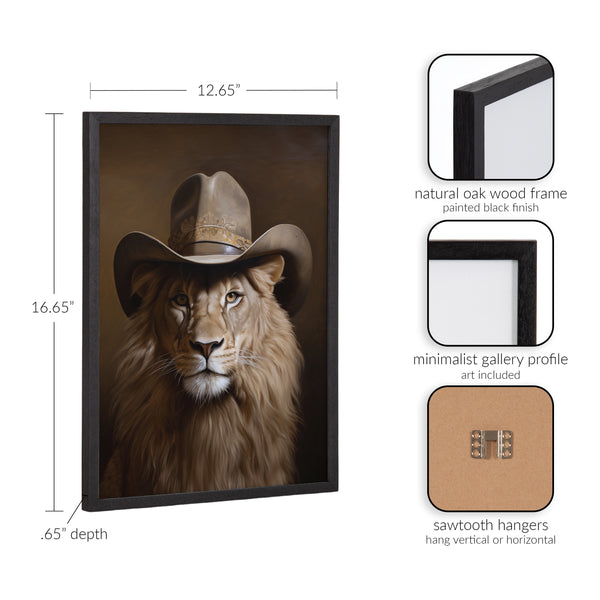 Kate & Laurel Gallery Lion Wearing A Western Cowboy Hat Print By The Creative Bunch Studio