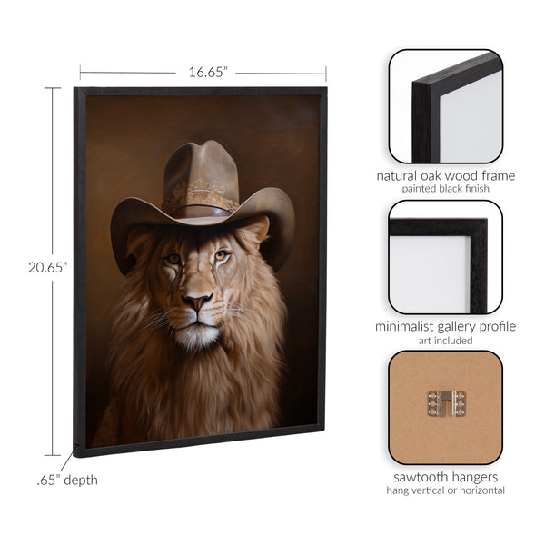 Kate & Laurel Gallery Lion Wearing A Western Cowboy Hat Print By The Creative Bunch Studio