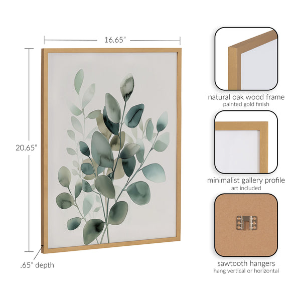 Kate & Laurel Gallery Modern Minimalist Botanical Watercolor In Muted Teal Print By The Creative Bunch Studio