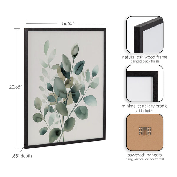 Kate & Laurel Gallery Modern Minimalist Botanical Watercolor In Muted Teal Print By The Creative Bunch Studio