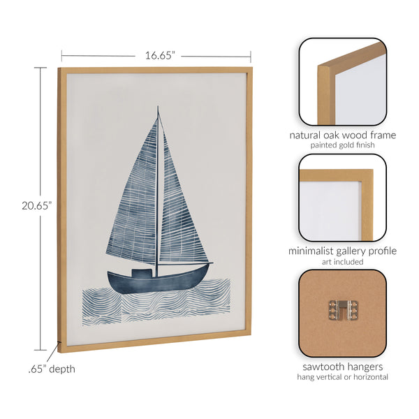 Kate & Laurel Gallery Nautical Blue Sailboat Print By The Creative Bunch Studio