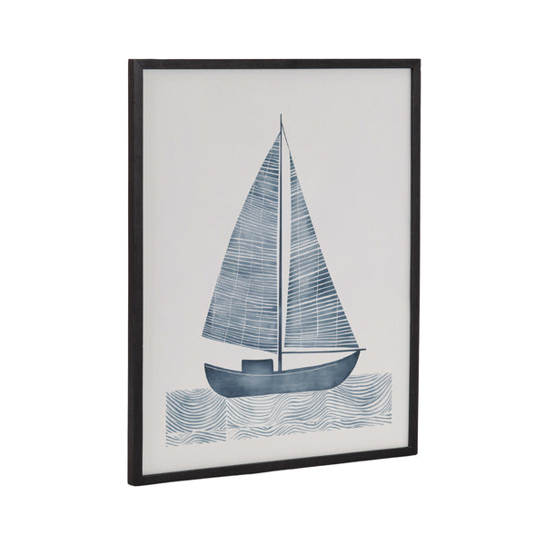 kate & laurel Gallery Nautical Blue Sailboat Print by The Creative Bunch Studio