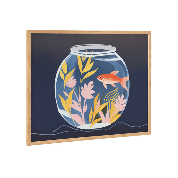 Kate & Laurel Gallery Pet Goldfish Cute Botanicals Fish Tank Print By The Creative Bunch Studio