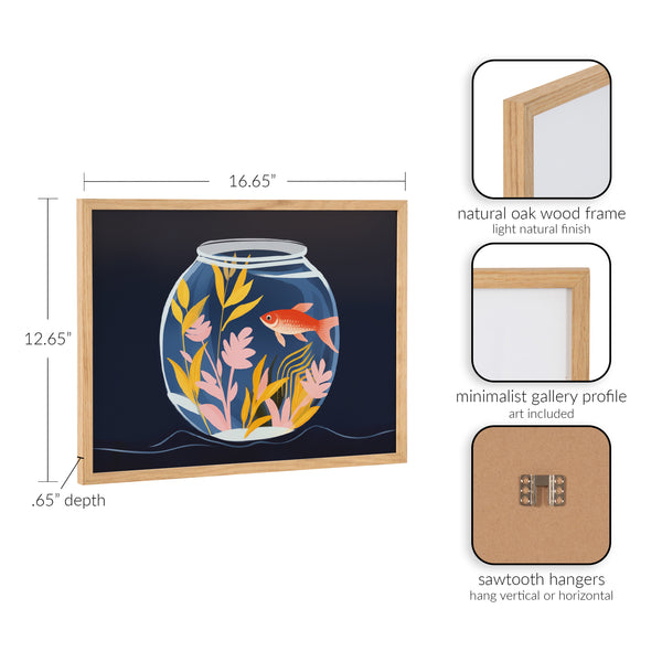 Kate & Laurel Gallery Pet Goldfish Cute Botanicals Fish Tank Print By The Creative Bunch Studio