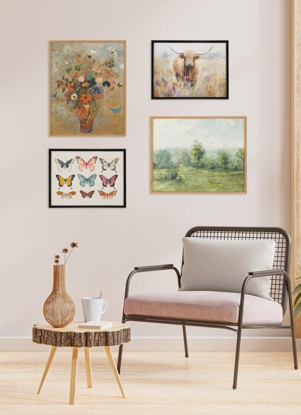 Kate & Laurel Gallery Vintage Style Muted Pastel Butterflies II Print By The Creative Bunch Studio