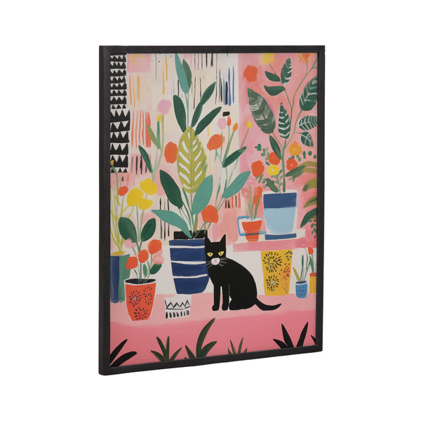 kate & laurel Gallery Whimsical Houseplants and a Black Kitty Cat Print by The Creative Bunch Studio
