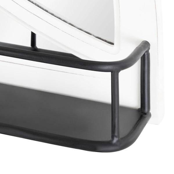 Kate & Laurel Hollowday Wood Framed Arched Wall Mirror With Shelf