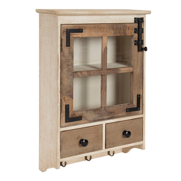 kate & laurel Hutchins Decorative 2 Drawer Wood Wall Cabinet