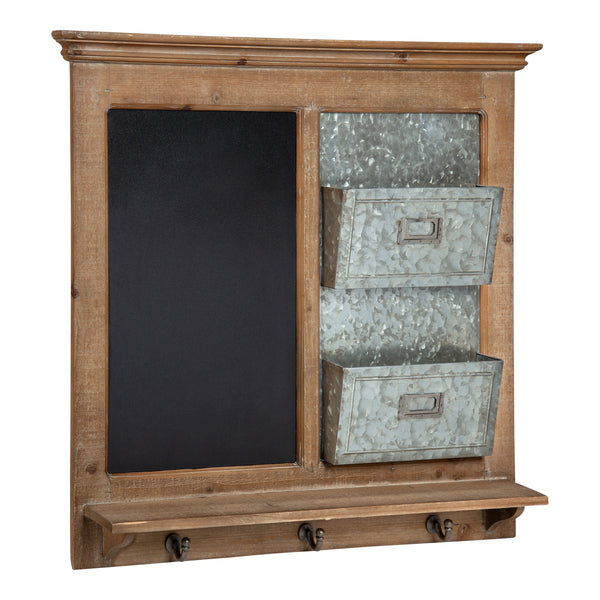 Kate & Laurel Idamae Wood Framed Chalkboard Wall Organizer