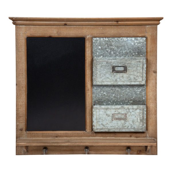 Kate & Laurel Idamae Wood Framed Chalkboard Wall Organizer