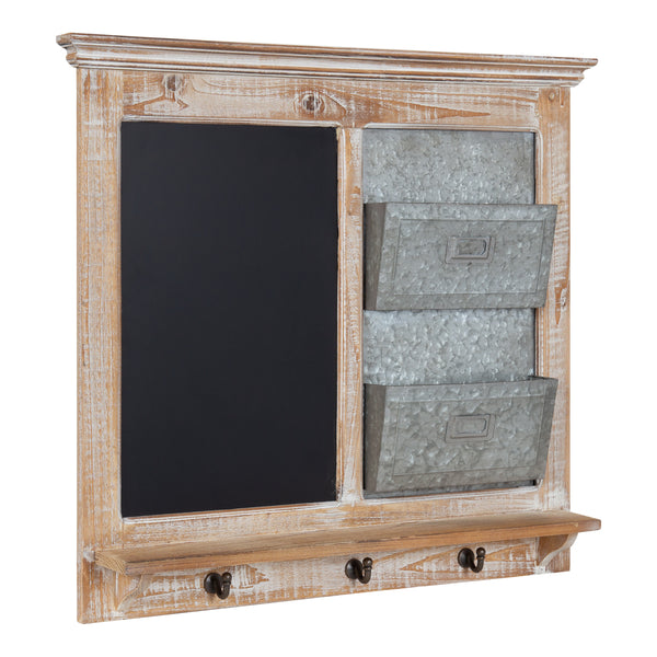 kate & laurel Idamae Wood Framed Chalkboard Wall Organizer
