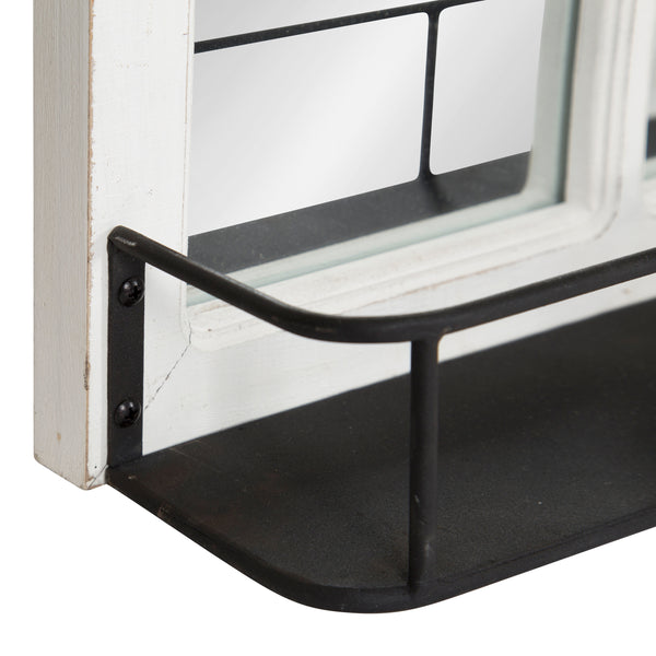 Kate & Laurel Jackson Wood Windowpane Mirror With Metal Shelf