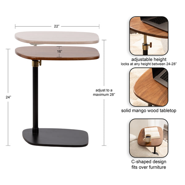 Kate & Laurel Adamas Adjustable C-Table