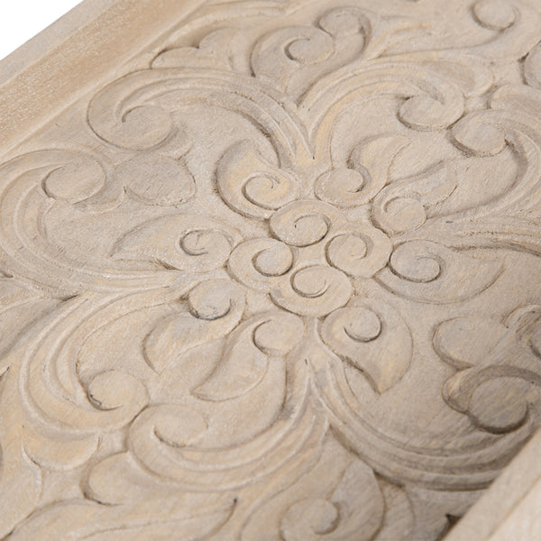 Kate & Laurel Adhira Carved Decorative Tray
