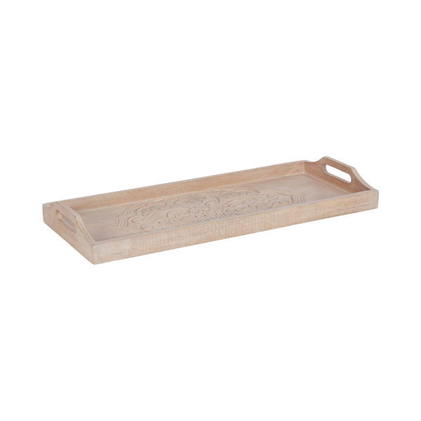 kate & laurel Adhira Carved Decorative Tray