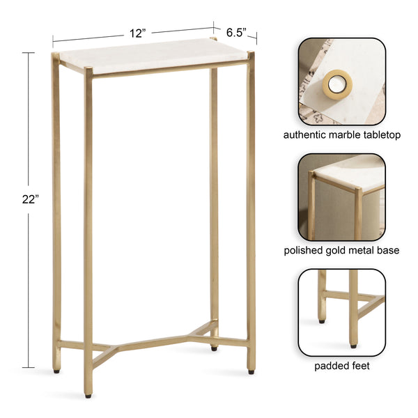 Kate & Laurel Aguilar Slim Side Table