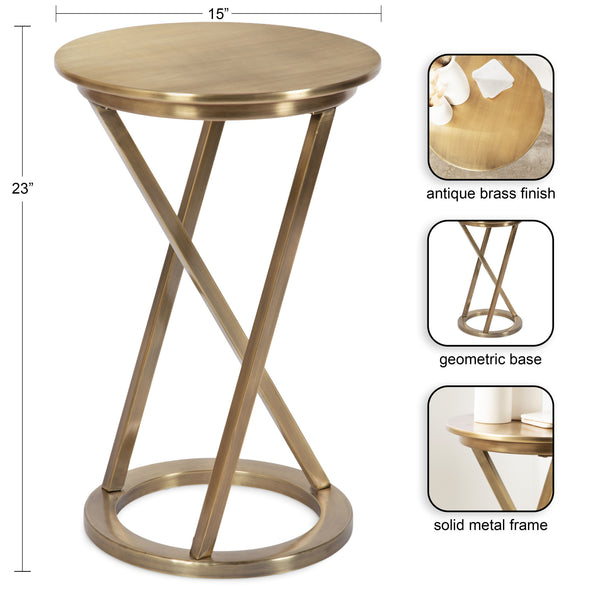 Kate & Laurel Aja Modern Metal Side Table