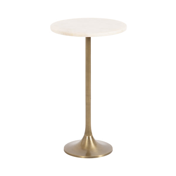 kate & laurel Baronet Round Marble and Metal Table