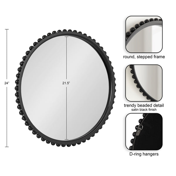 Kate & Laurel Beadbrook Round Wall Mirror