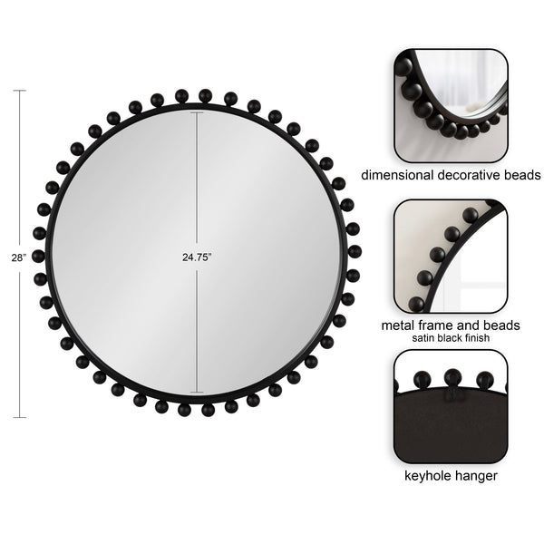 Kate & Laurel Beade Round Wall Mirror