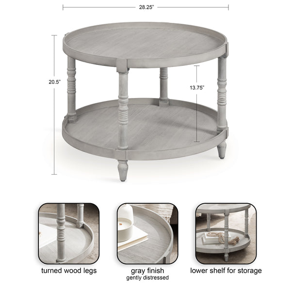 Kate & Laurel Bellport Round Wood Coffee Table