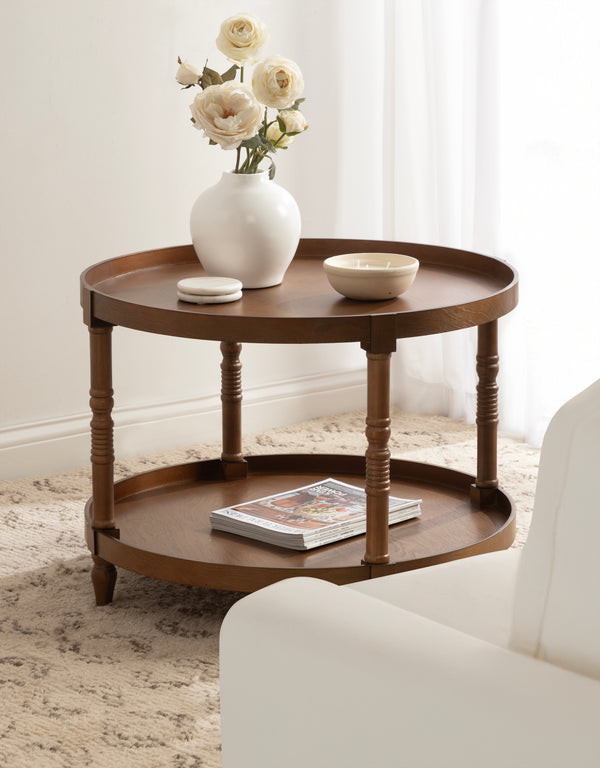 Kate & Laurel Bellport Round Wood Coffee Table