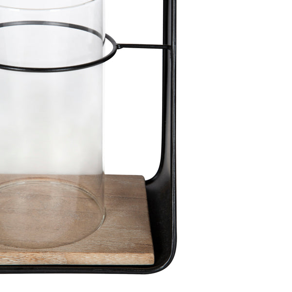 Kate & Laurel Blackwell Metal And Wood Sconce Set