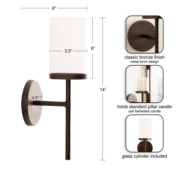 Kate & Laurel Blaise Metal Wall Sconce