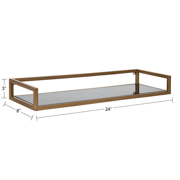 Kate & Laurel Blex Metal And Glass Wall Shelf