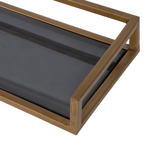 Kate & Laurel Blex Metal And Glass Wall Shelf