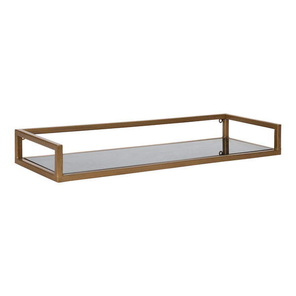 kate & laurel Blex Metal and Glass Wall Shelf