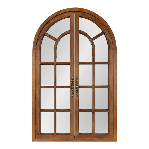 Kate & Laurel Boldmere Wood Windowpane Arch Mirror