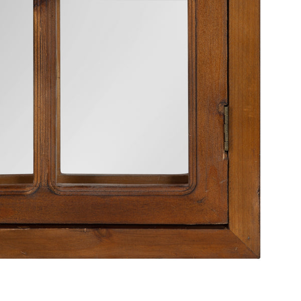 Kate & Laurel Boldmere Wood Windowpane Arch Mirror
