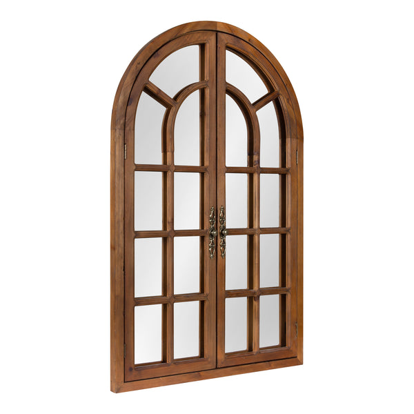kate & laurel Boldmere Wood Windowpane Arch Mirror