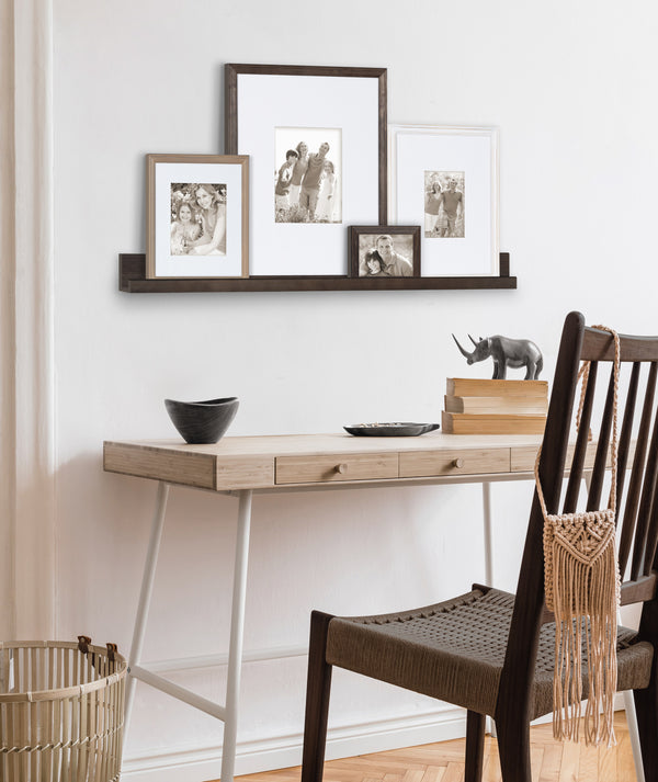 Kate & Laurel Bordeaux Wall Shelf With Frames Set