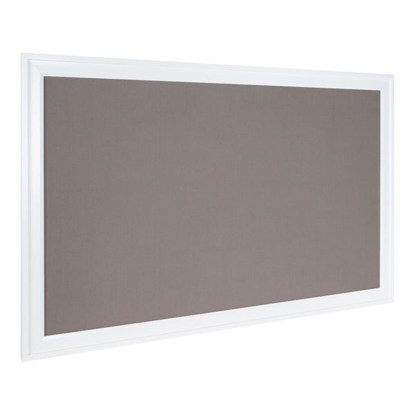 Kate & Laurel Bosc Framed Gray Linen Fabric Pinboard