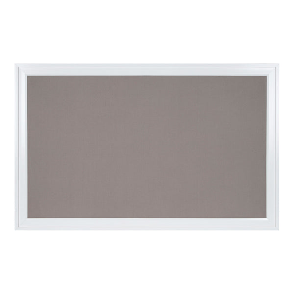 Kate & Laurel Bosc Framed Gray Linen Fabric Pinboard