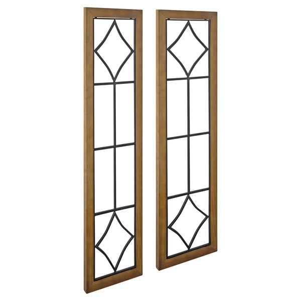 kate & laurel Brenham Wood and Metal Wall Plaque