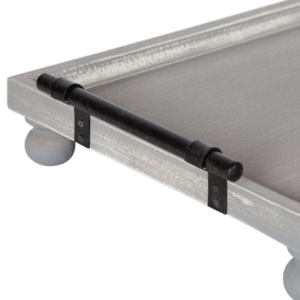 Kate & Laurel Bruillet Wooden Footed Tray