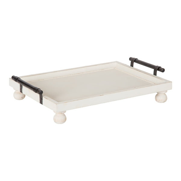 kate & laurel Bruillet Wooden Footed Tray