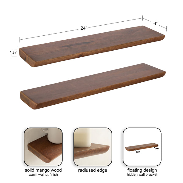 Kate & Laurel Burena Wood Floating Shelves