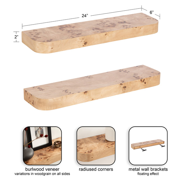 Kate & Laurel Burlock Floating Wall Shelves