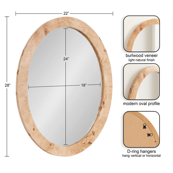 Kate & Laurel Burlock Oval Wall Mirror