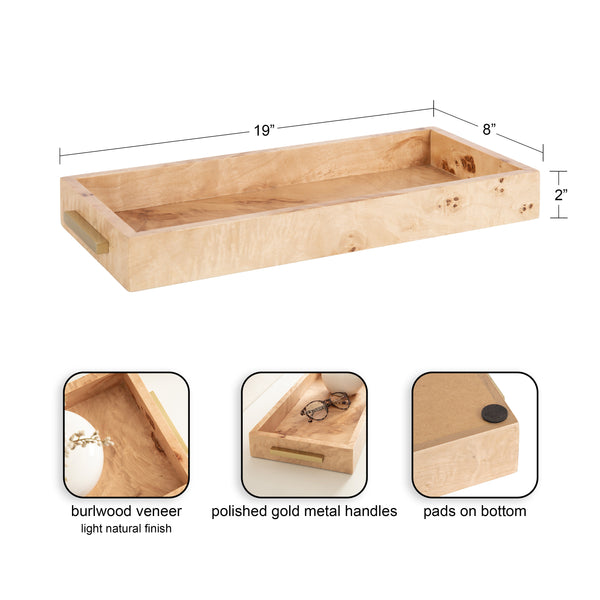 Kate & Laurel Burlock Rectangle Tray With Handles