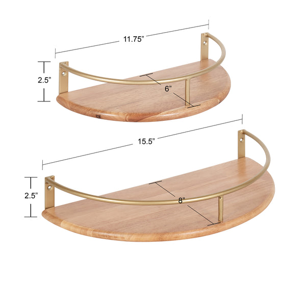 Kate & Laurel Camryn Semi Circle Shelf Set